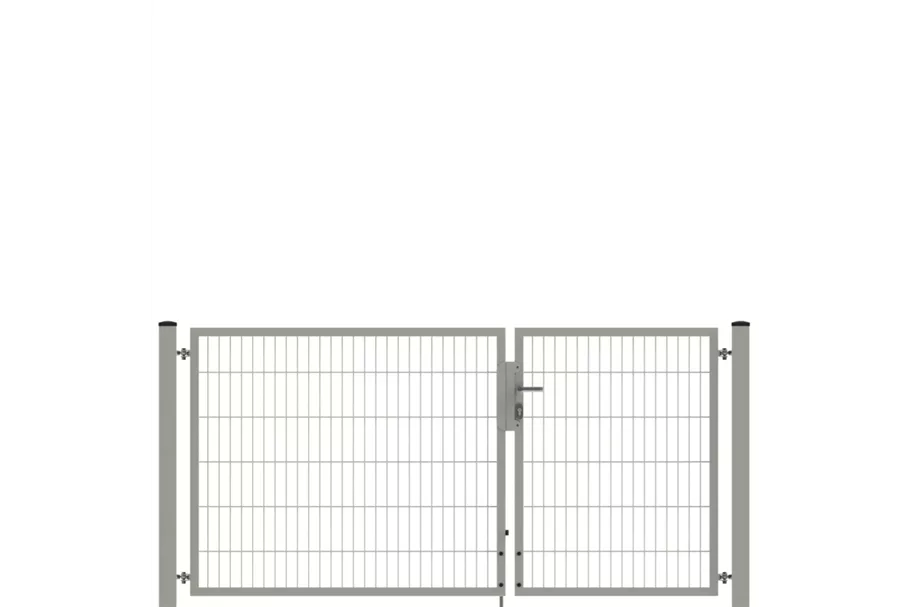 Drehflügeltor SOLID Versa 2 flg. Zink Silbergrau Torbreite 2,50m Asymmetrisch (verschiedene Höhen) 0,83m