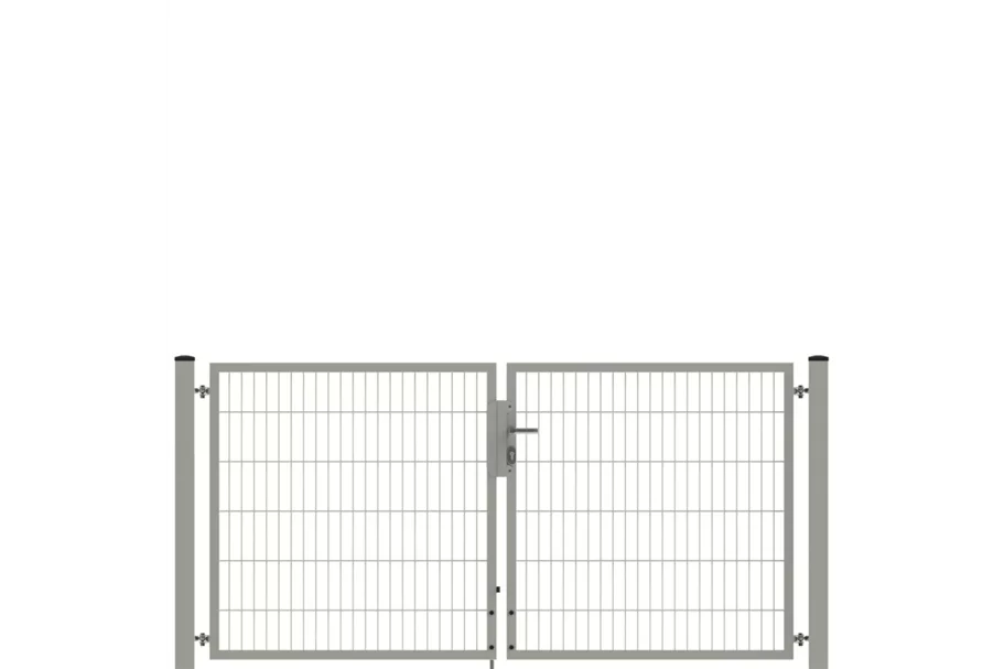 Drehflügeltor SOLID Versa 2 flg. Zink Silbergrau Torbreite 2,50m Symmetrisch (verschiedene Höhen) 0,83m