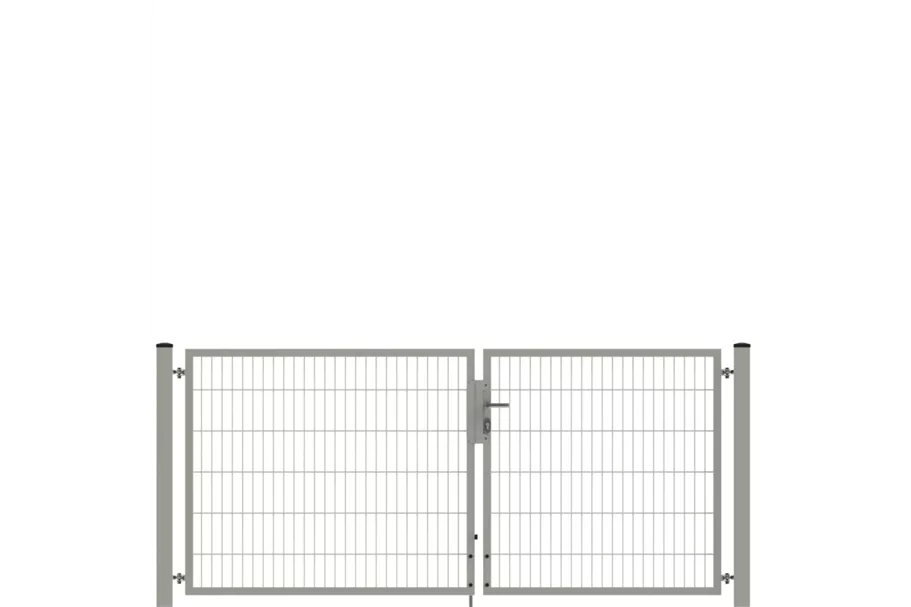 Drehflügeltor SOLID Versa 2 flg. Zink Silbergrau Torbreite 2,75m Asymmetrisch (verschiedene Höhen) 0,83m