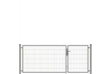 Drehflügeltor SOLID Versa 2 flg. Zink Silbergrau Torbreite 3,00m Asymmetrisch (verschiedene Höhen) 0,83m