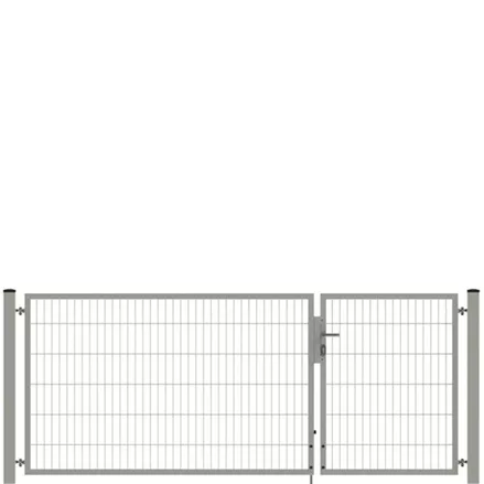 Drehflügeltor SOLID Versa 2 flg. Zink Silbergrau Torbreite 3,00m Asymmetrisch (verschiedene Höhen)