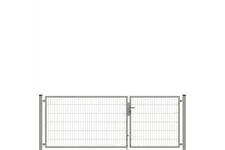 Drehflügeltor SOLID Versa 2 flg. Zink Silbergrau Torbreite 3,25m Asymmetrisch (verschiedene Höhen) 0,83m