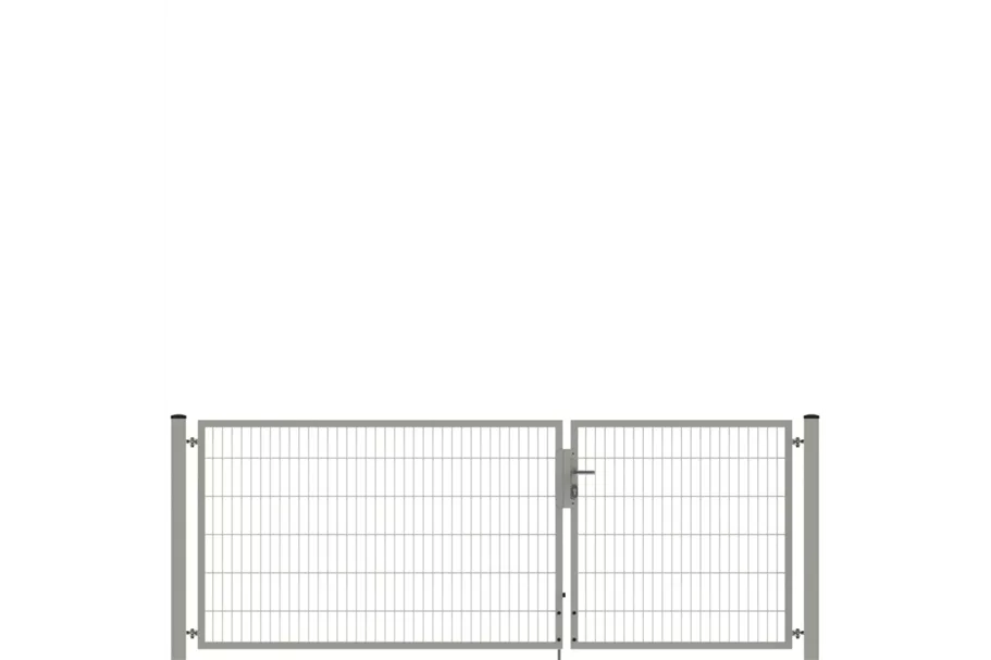 Drehflügeltor SOLID Versa 2 flg. Zink Silbergrau Torbreite 3,25m Asymmetrisch (verschiedene Höhen) 0,83m