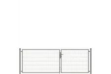 Drehflügeltor SOLID Versa 2 flg. Zink Silbergrau Torbreite 3,50m Asymmetrisch (verschiedene Höhen) 0,83m