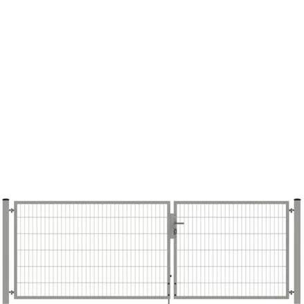 Drehflügeltor SOLID Versa 2 flg. Zink Silbergrau Torbreite 3,50m Asymmetrisch (verschiedene Höhen)