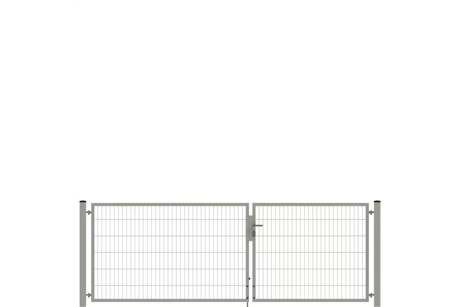 Drehflügeltor SOLID Versa 2 flg. Zink Silbergrau Torbreite 3,50m Asymmetrisch (verschiedene Höhen) 0,83m