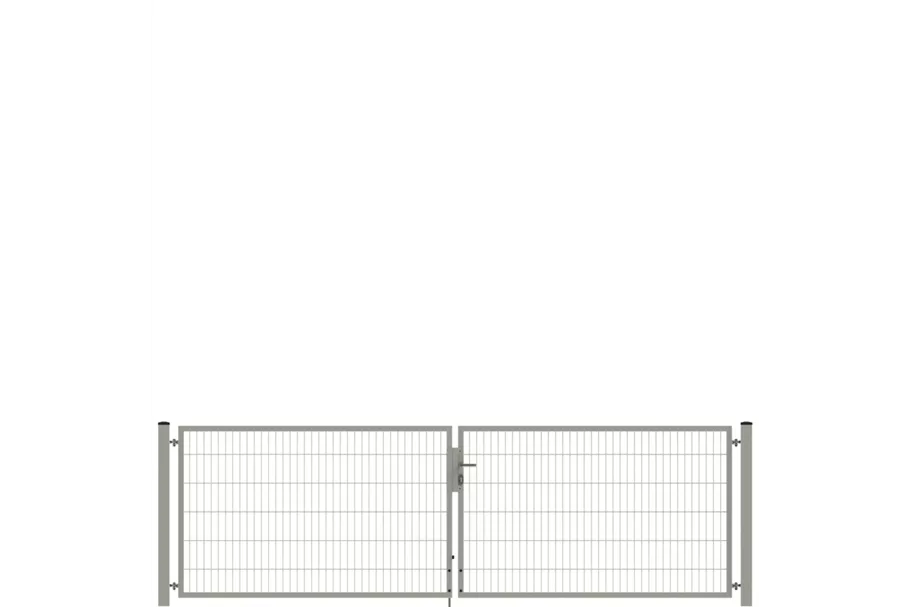 Drehflügeltor SOLID Versa 2 flg. Zink Silbergrau Torbreite 4,00m Symmetrisch (verschiedene Höhen) 0,83m