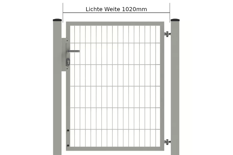 Drehflügeltor SOLID Versa Zink Silbergrau Torbreite 1,00m (verschiedene Höhen) 0,83m