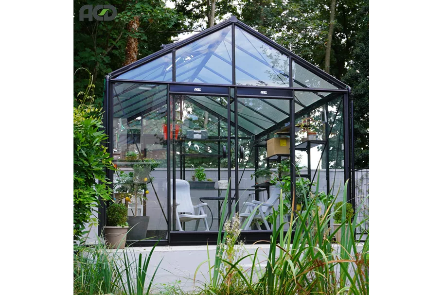Gewächshaus - Extra Hoch - R3 XH R308 Extra Hoch BLACK, Länge 5,93 m, 4 Fenster, 18,15 m²