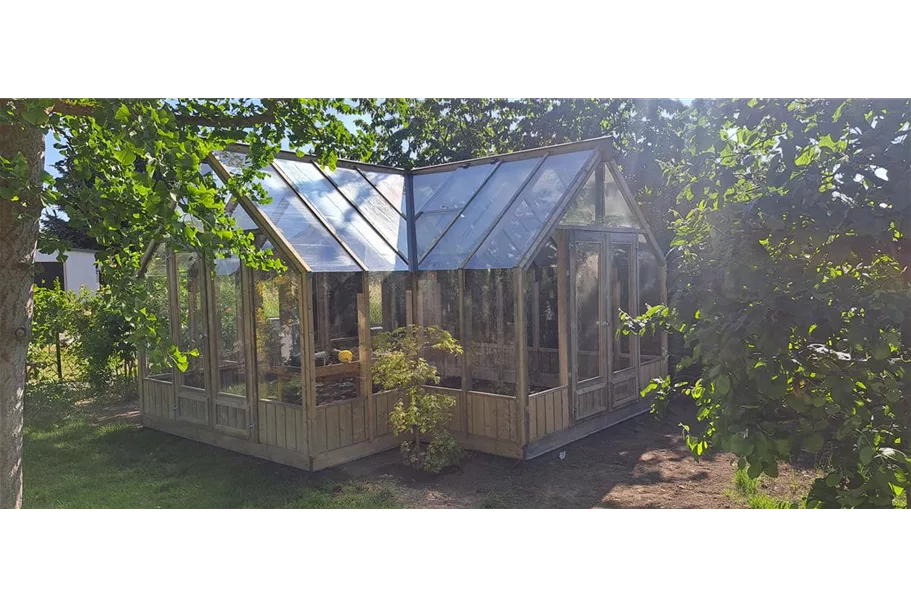 Glashaus Orangerie Emilia Emilia Orangerie 19,1 m2 Grau Kesseldruckimprägniert
