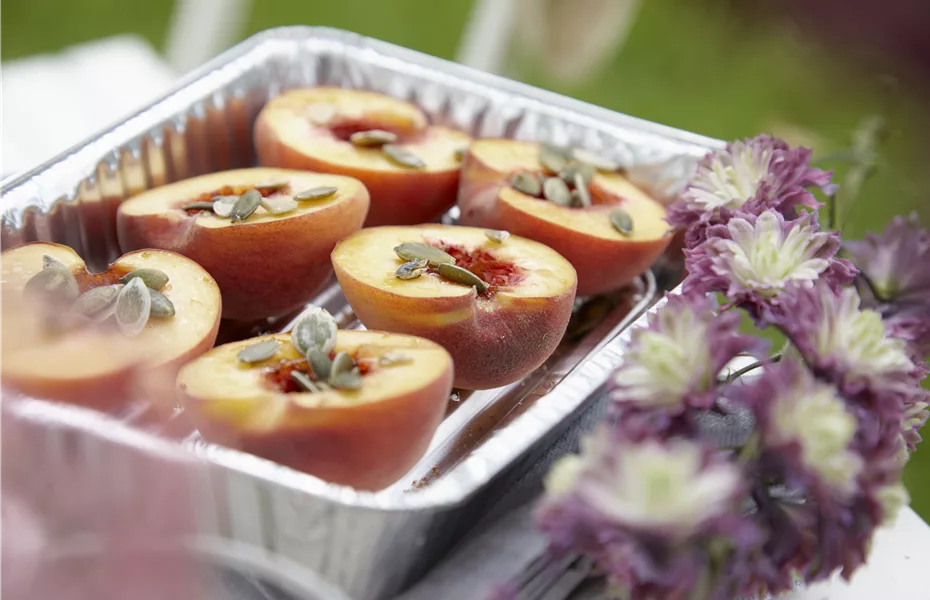 Leckere Snacks im Sommer – Pfirsich aus dem eigenen Garten