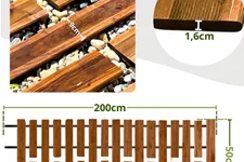 Rollweg, Gartenweg, Holzweg aus Lärche Braun Länge: 2 m Breite: 50 cm