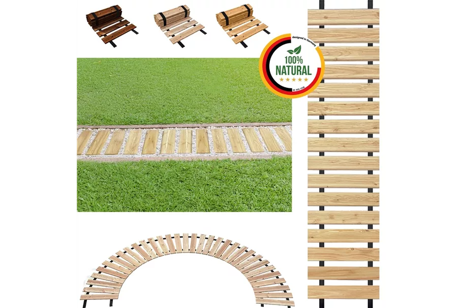 Rollweg, Gartenweg, Holzweg aus Lärche 30 cm Unbehandelt Länge: 1 m Breite: 30 cm