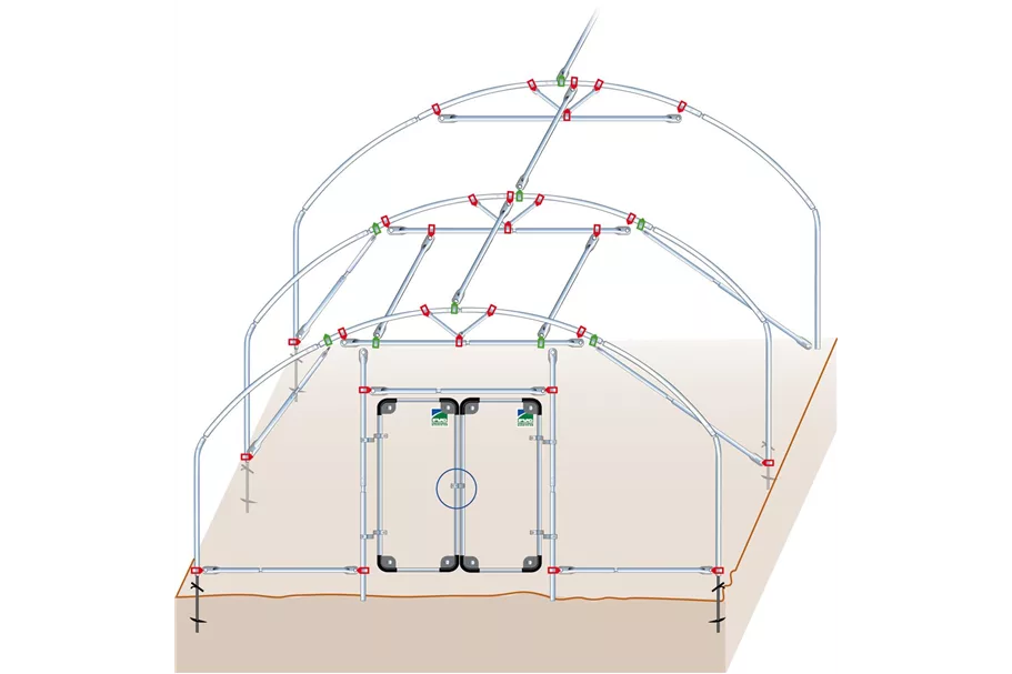 Folientunnel <6 m> - Römi® Profiline Set: RÖMI 6,00x10m Profiline