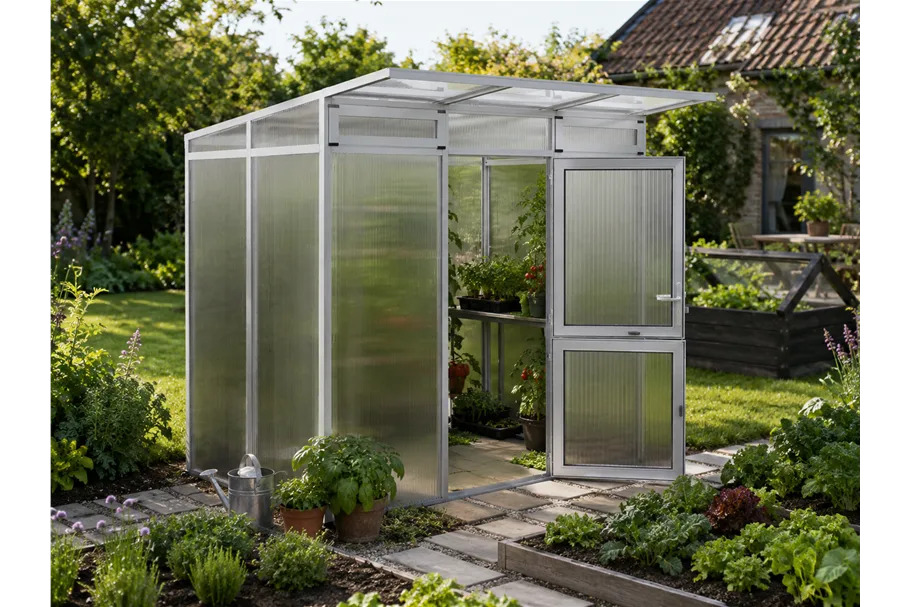 KGT Gewächshaus Santini Santini II small, Aluminium blank