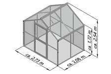 KGT Gewächshaus Novum Novum II, HKP, Aluminium blank