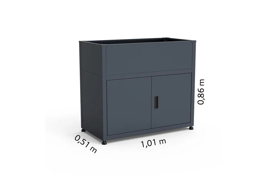 Stahl-Hochbeet mit Unterschrank M-Space (LxBxH) 101 x 51 x 86 cm
