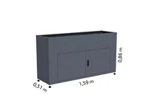 Stahl-Hochbeet mit Unterschrank L-Space (LxBxH) 159 x 51 x 86 cm