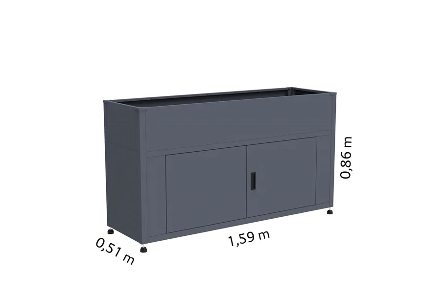 Stahl-Hochbeet mit Unterschrank L-Space (LxBxH) 159 x 51 x 86 cm