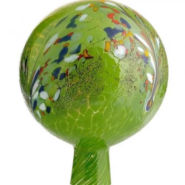 Gartenkugel Ø 15 cm - Grün-bunt getupft