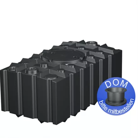 Regenwasser-Flachtank 2000 Liter schwarz