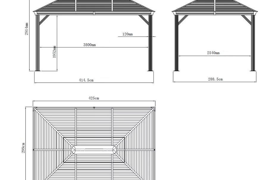 Pavillon Aluminium-Stahl Mykonos 12.16