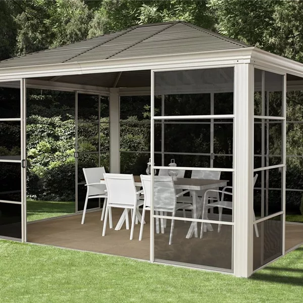Pavillon Aluminium-Stahl Striano 10.12 - 3.62 x 2.98 m inkl. komplettem Moskitoschutz Pavillon Aluminium-Stahl Striano 10.12 - 3.62 x 2.98 m inkl. komplettem Moskitoschutz