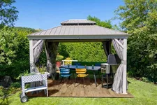 Pavillon Vorhangset Messina 10.12 Farbe Taupe (passend für Messina 10.12 Taupe)
