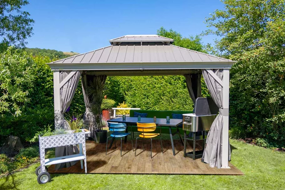 Pavillon Vorhangset Messina 10.12 Farbe Taupe (passend für Messina 10.12 Taupe)