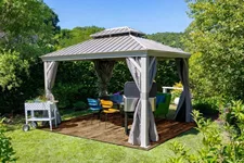 Pavillon Vorhangset Messina 10.12 Farbe Taupe (passend für Messina 10.12 Taupe)