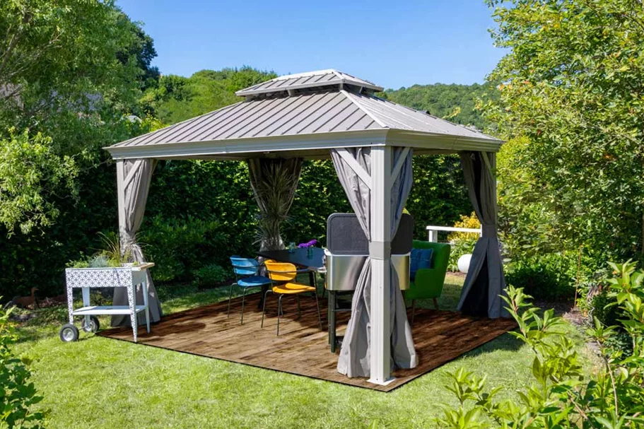 Pavillon Vorhangset Messina 10.12 Farbe Taupe (passend für Messina 10.12 Taupe)