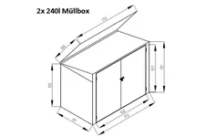 Mülltonnenbox aus Stahl 2-er