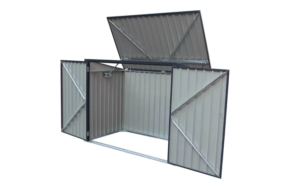 Mülltonnenbox aus Stahl 2-er