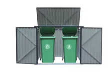 Mülltonnenbox aus Stahl 2-er