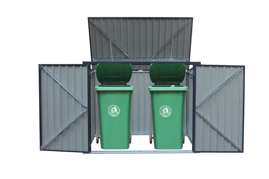 Mülltonnenbox aus Stahl 2-er