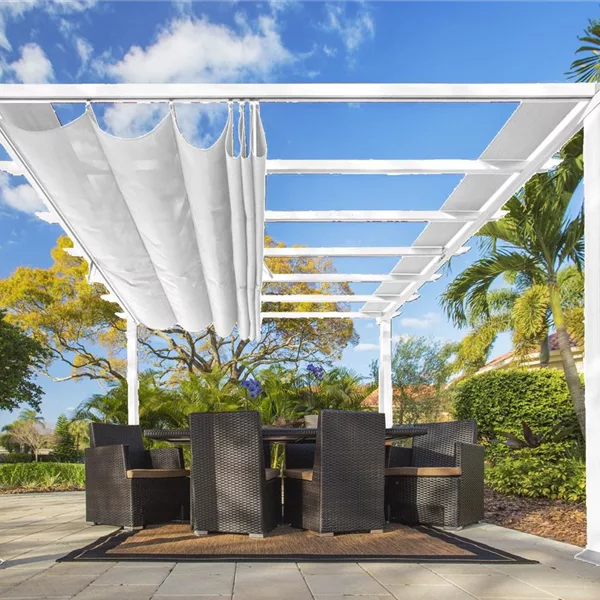 Pergola/ Pavillon Aluminium Florida 11.11-weiß - 350 x 350 x 235 cm inkl. Sonnensegel