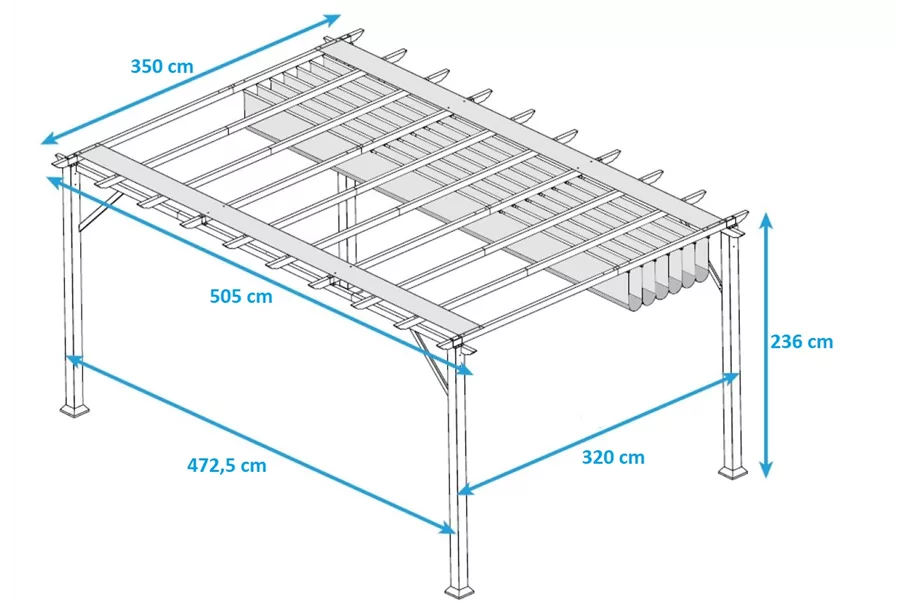 Pergola/ Pavillon Aluminium Florenz 11.16-dunkelbraun Holzoptik Dunkelbraun