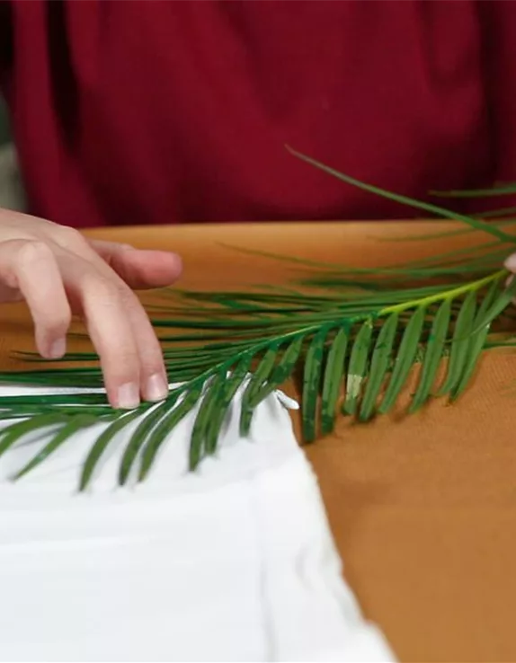 Kissen mit Blättern bedrucken