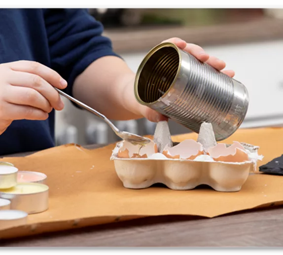 Kerzen aus Eierschalen basteln