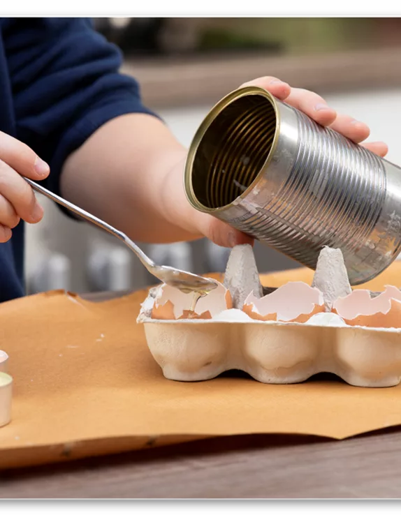 Kerzen aus Eierschalen basteln
