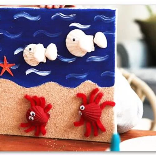 Muschelbild als Urlaubsandenken