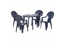 Gartentisch Lisa Ø 90 H 73 cm blau Kunststoff 615586
