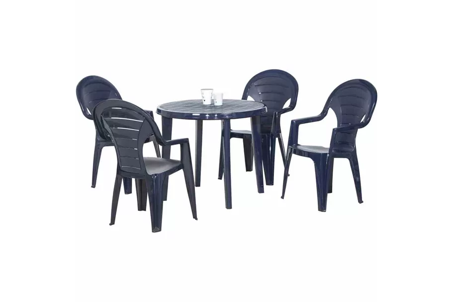 Gartentisch Lisa Ø 90 H 73 cm blau Kunststoff 615586