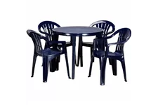 Gartentisch Lisa Ø 90 H 73 cm blau Kunststoff 615586
