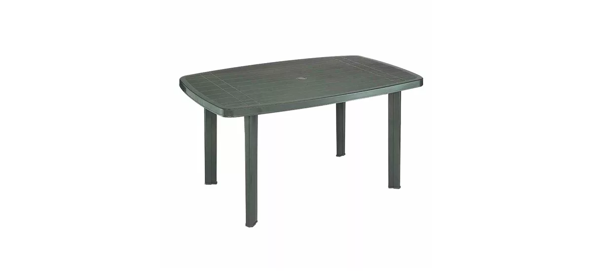 Progarden Gartentisch eckig Faro 140 x 90 cm dunkelgrün Kunststoff 870955