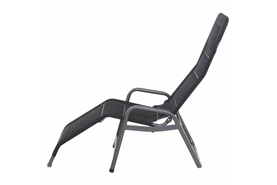 Siena Garden Fano Kippliege Schwarz Stahl/Polyester J40974