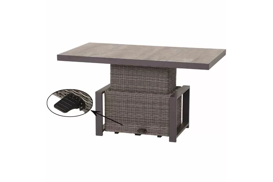 Siena Garden Corido Lifttisch 130x75cm Alu/Geflecht/Keramik H16704