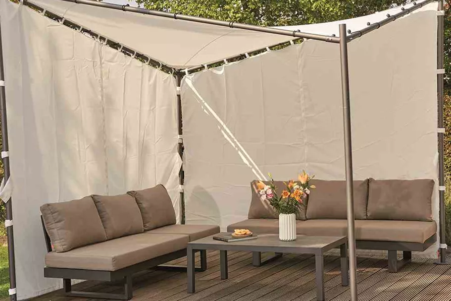 Siena Garden Seitenteile zu Pavillon Berlino 2er Set 3x3 m, weiß J05233